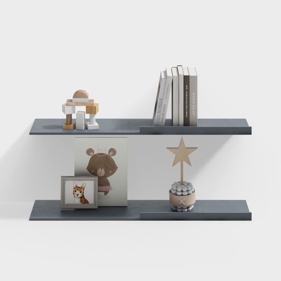 Warm Bookshelf 3D model for Modern Interiors