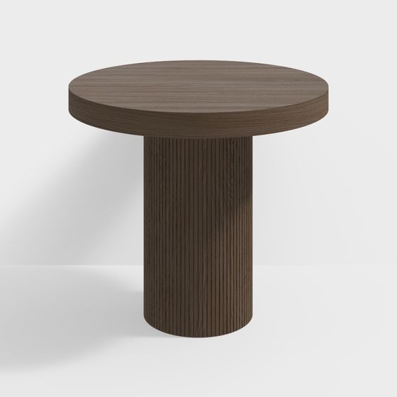 Stylish Cylinder Wooden Table 3D model