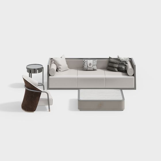 Stylish Urban Living Room Set 3D model for Modern Spaces
