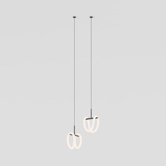 Elegant Suspended Light Fixture 3D model