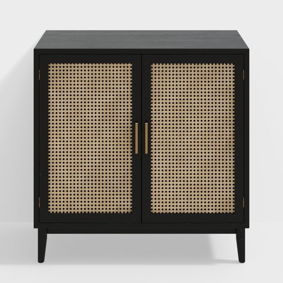 Elegant Rattan Cabinet 3D model for Interiors