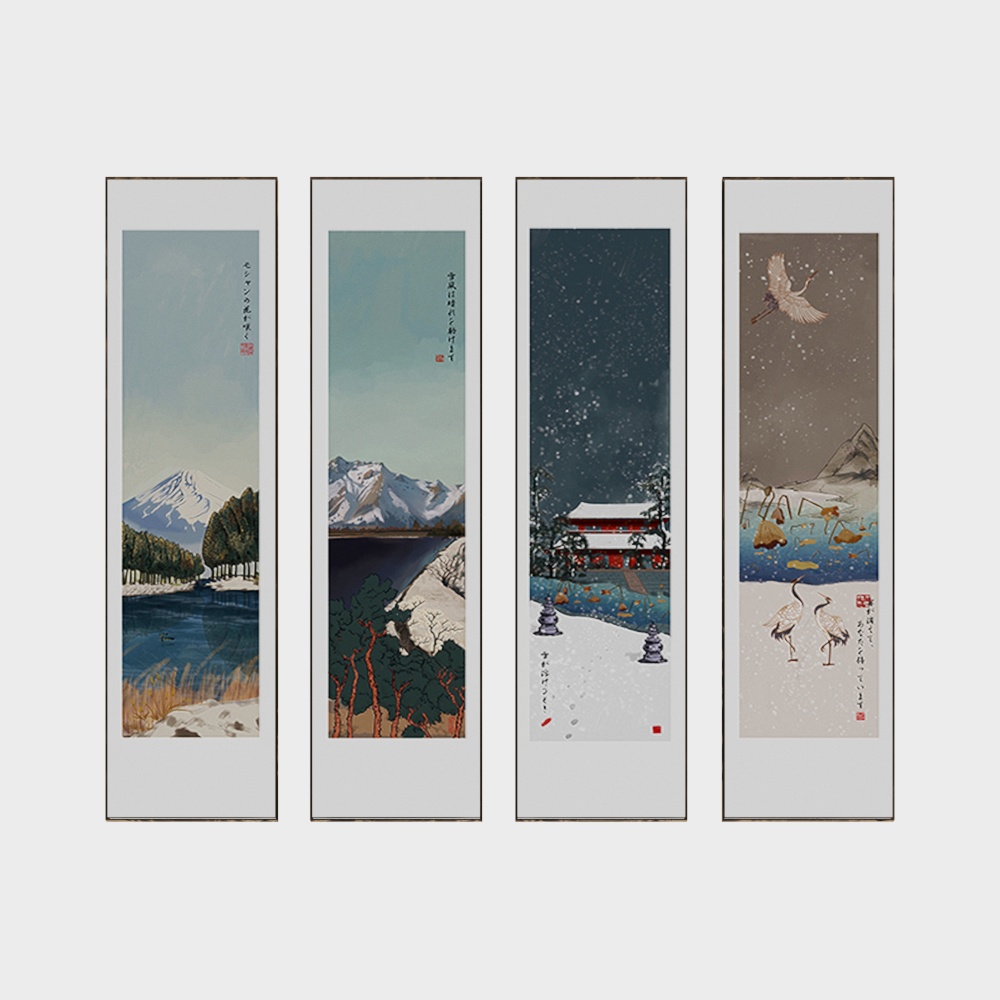 New Chinese-Style Wall Art Combination for Living and Dining Rooms