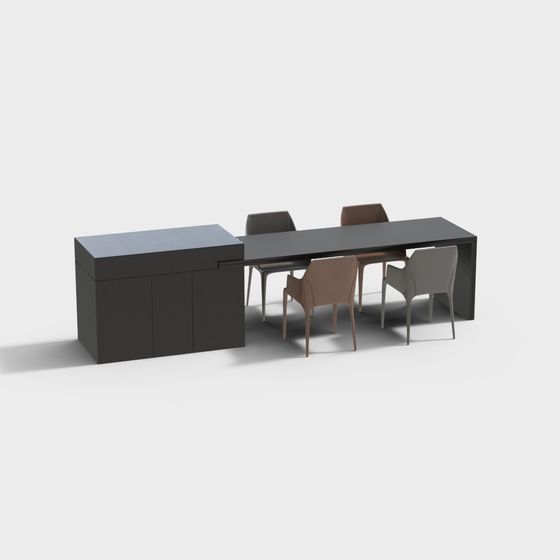 Urban Desk and Chair Set 3D model