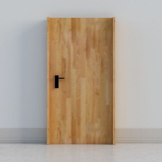Wooden Door Low-Poly 3D Model