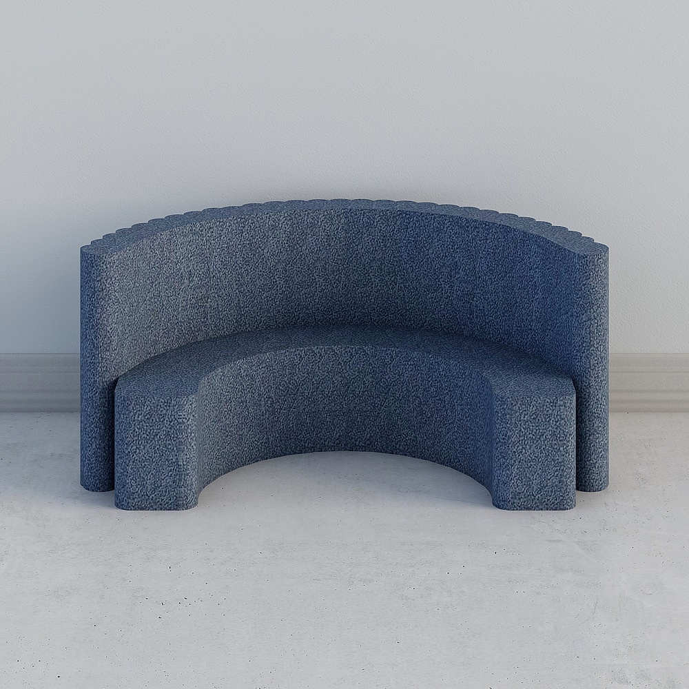 Futuristic Half-Circle Seat 3D model