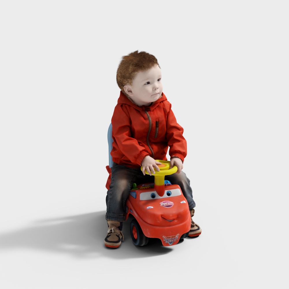 Colorful Child Riding Toy Car 3D model