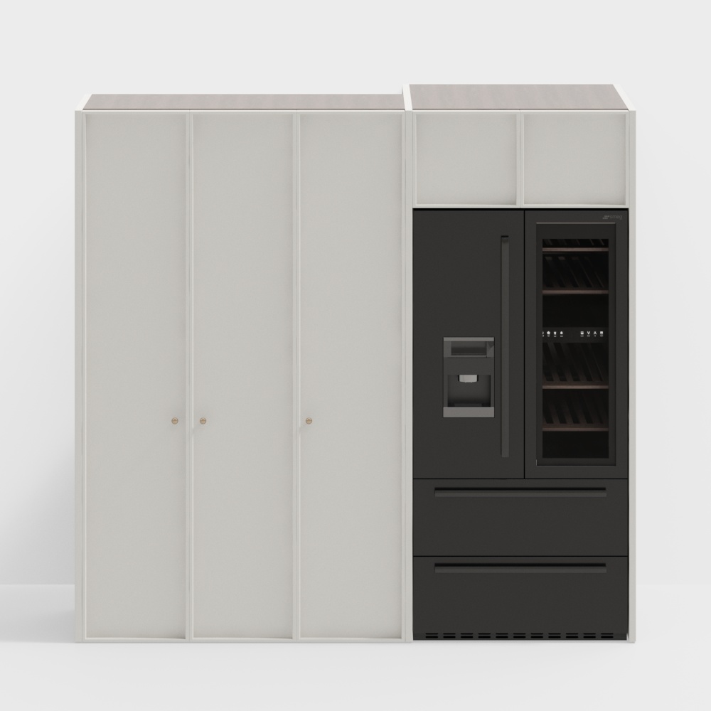 Light French Style Refrigerator Cabinet