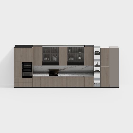 Modern Minimalist Kitchen Cabinet 3D model