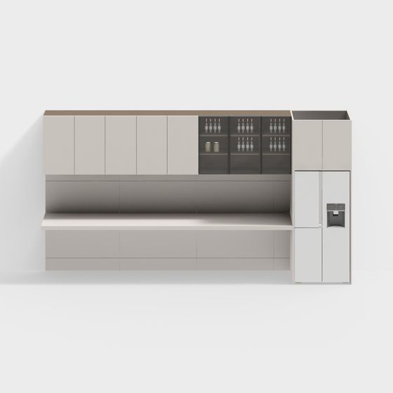 Elegant Low Poly Bar Cabinet 3D Model