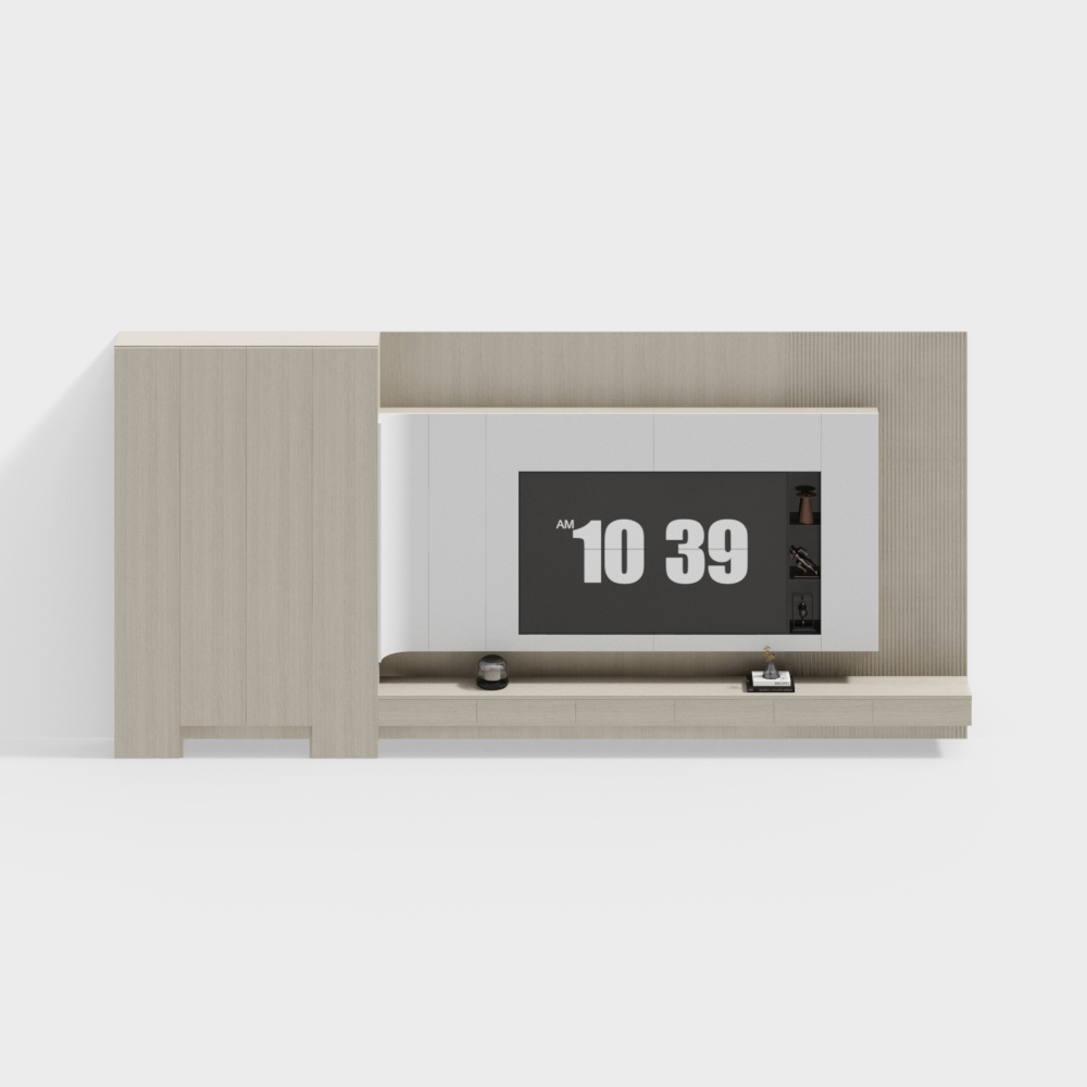 Wabi-Sabi Cream Cafe TV Wall