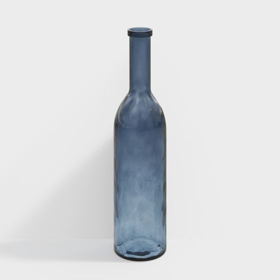 Elegant Blue Glass Bottle 3D model