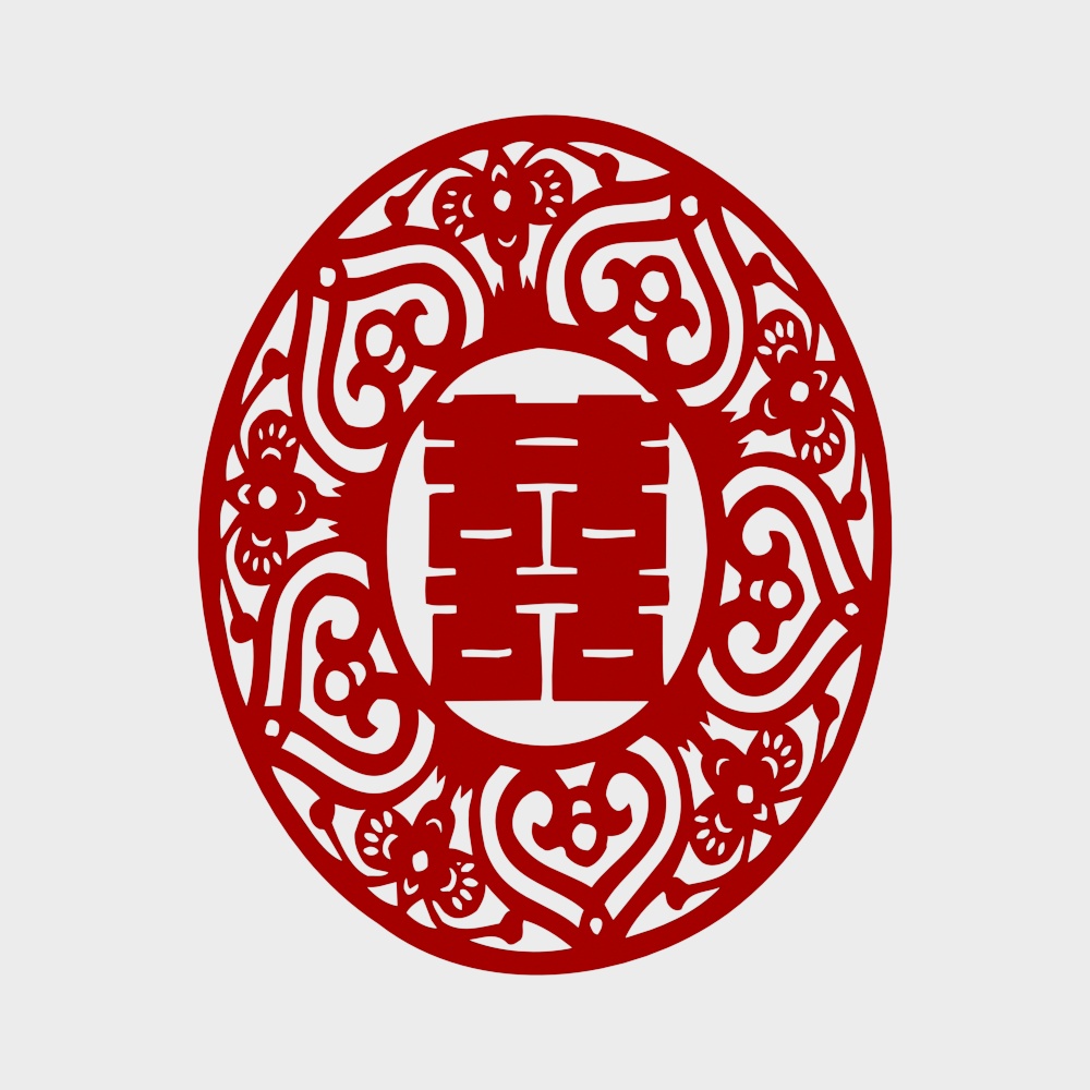 Modern double happiness window flower