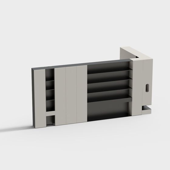 Minimalist Bookshelf 3D model for Modern Spaces