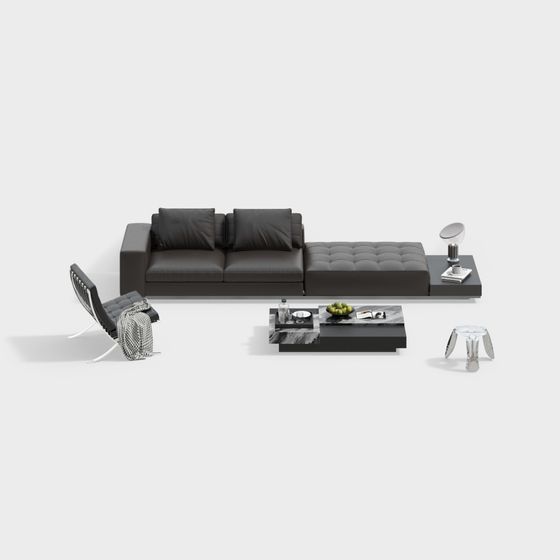 Urban Elegance Sofa Set 3D model for Contemporary Spaces