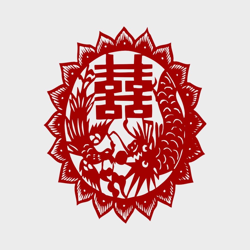 Fleur de fenêtre double bonheur moderne