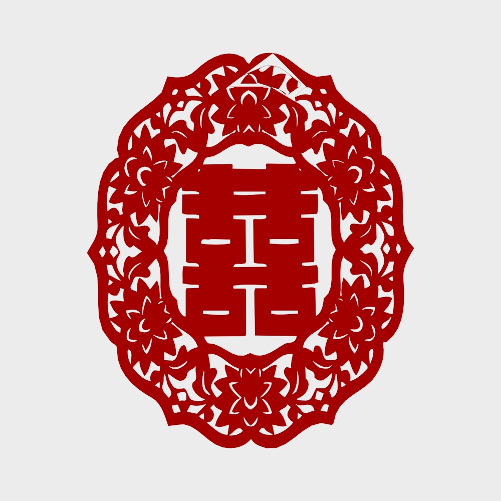 Fleur de fenêtre de double bonheur moderne