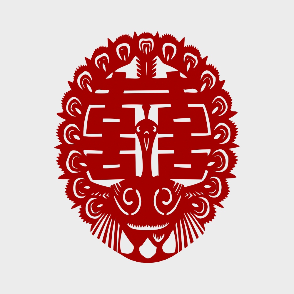 Fleur de fenêtre de double bonheur moderne