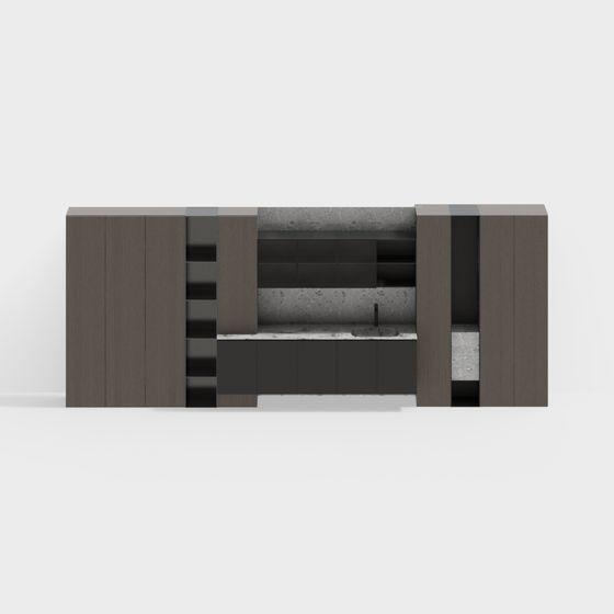 Concrete Kitchen Island 3D model for Modern Interiors