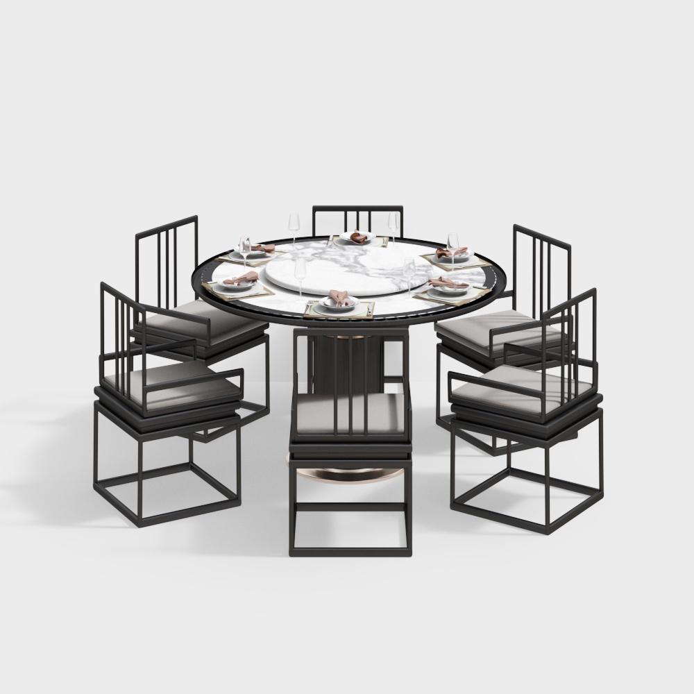 New Chinese Style Dining Table and Chair Set