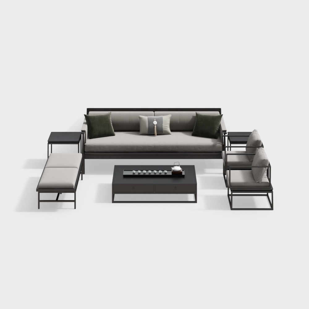 New Chinese Style Living Room Sofa Set