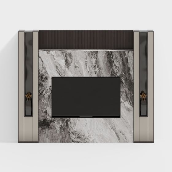 Modern Minimalist TV Wall 3D model