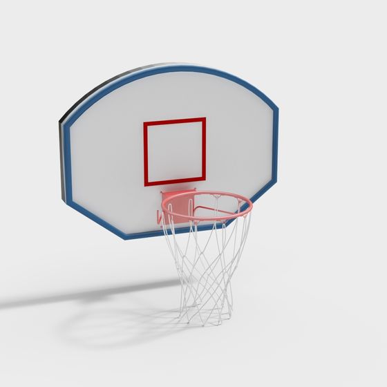 Stylish Low-Poly Basketball Backboard and Hoop 3D model