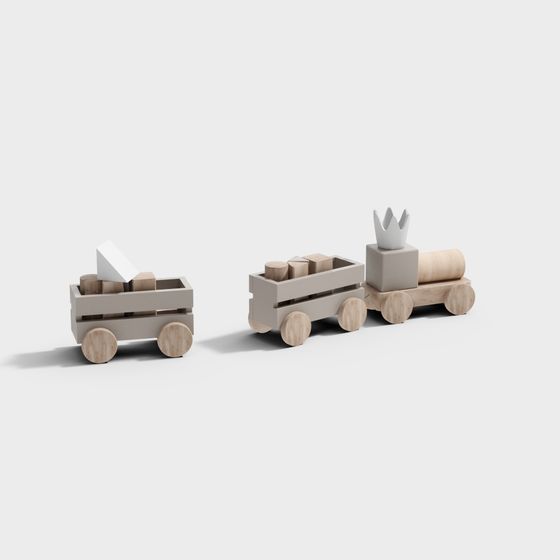 Playful Fun Train 3D model for Kids