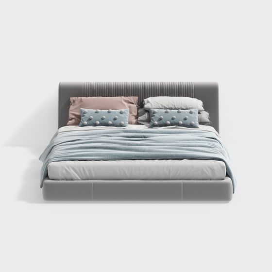 Stylish Bed 3D model for Creative Spaces