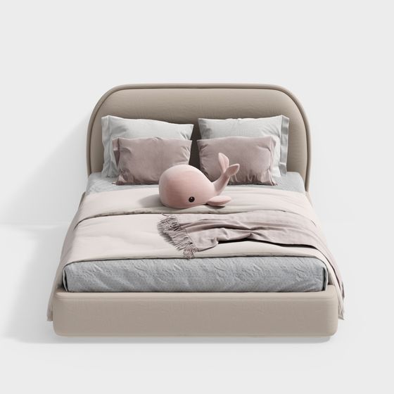 Cozy Retreat Low-Poly Bed 3D model