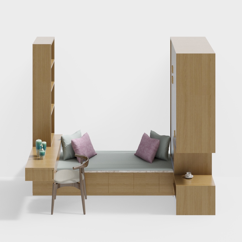 Original Wood Tatami with Wardrobe and Desk