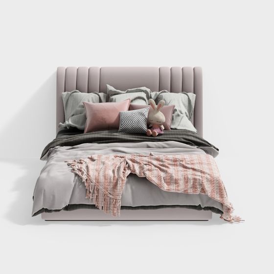 Cozy Low-Poly Bed 3D model for Modern Interiors