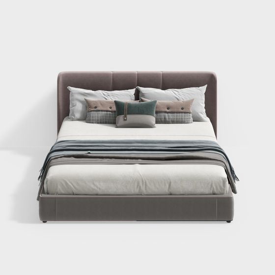 Stylish Low Poly Bed 3D model for Contemporary Spaces