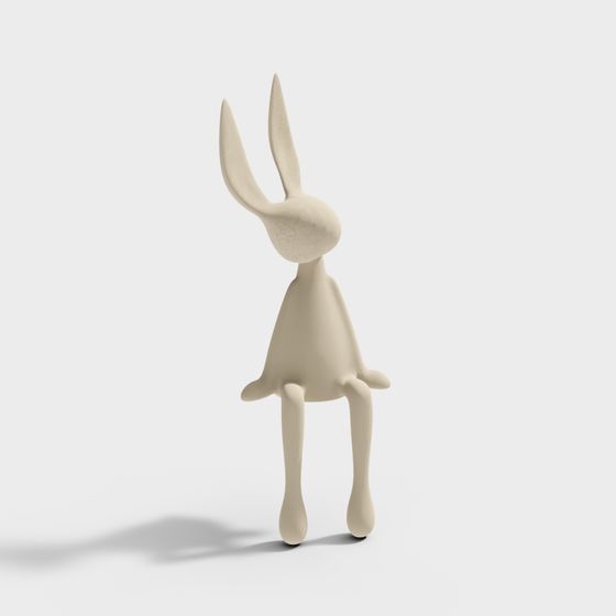 Adorable Low-Poly 3D Rabbit Model