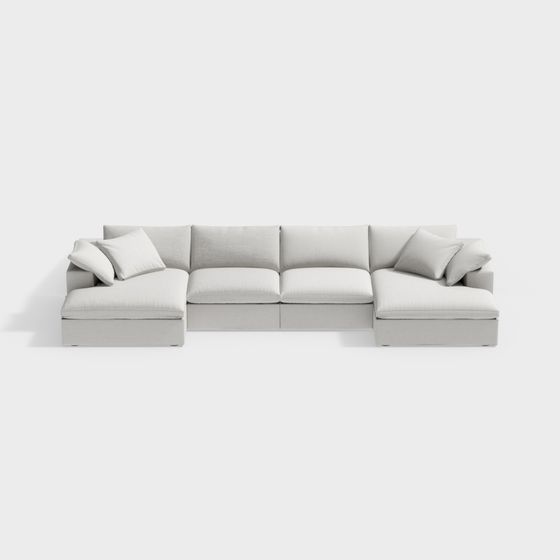 Elegant Modular Sofa 3D model for Modern Interiors