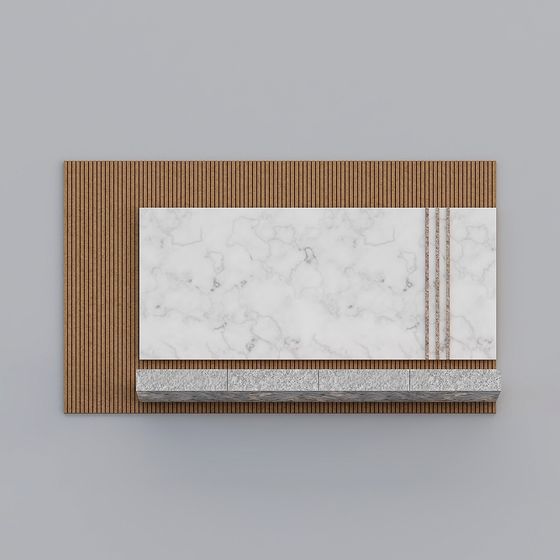 Elegant Low-Poly Marble Countertop 3D model