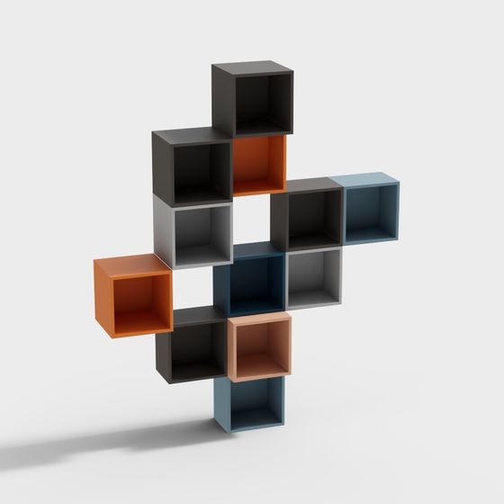 Modern Wall-Mounted Bookshelf in Gray