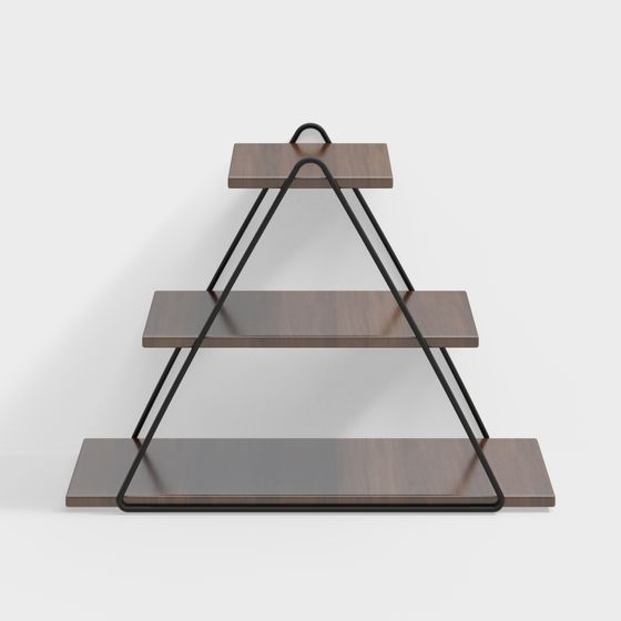 Elegant Three-Tier Shelving Unit 3D model