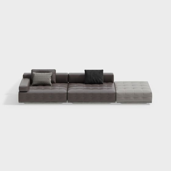 Modern Italian Multi-Person Sofa in Gray