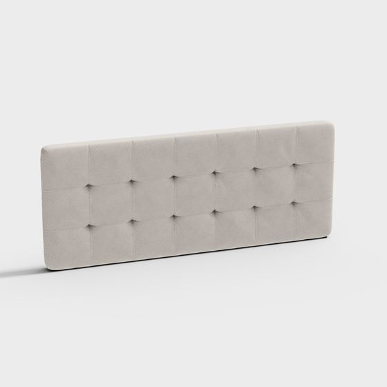 Modern Soft Bed Headboard 3D Model in Beige
