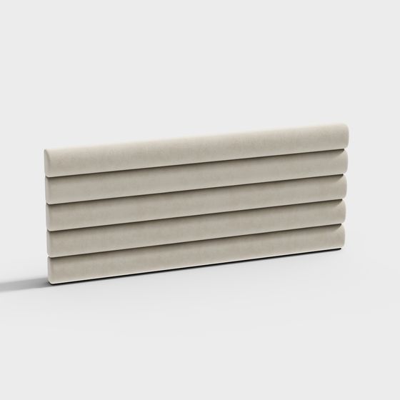 Contemporary Soft Bed Headboard 3D Model in Wood Color