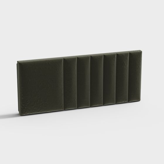 Modern Soft Bed Headboard 3D Model in Green