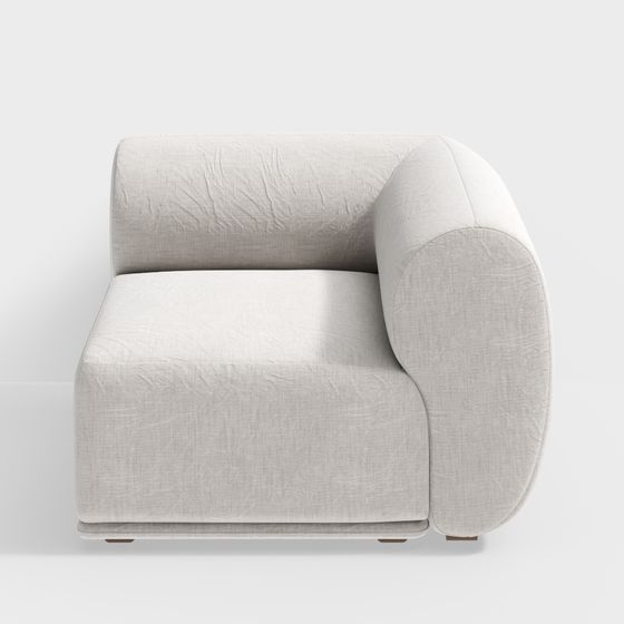 Streamlined Sofa 3D model for Modern Interiors