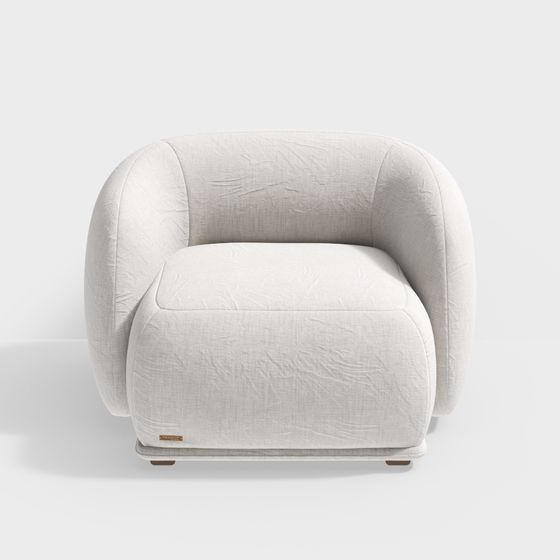 Elegant Curved Sofa 3D model for Modern Interiors