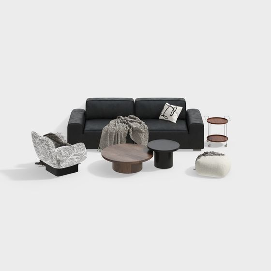 Elegant 3D Furniture Set Model for Modern Interiors