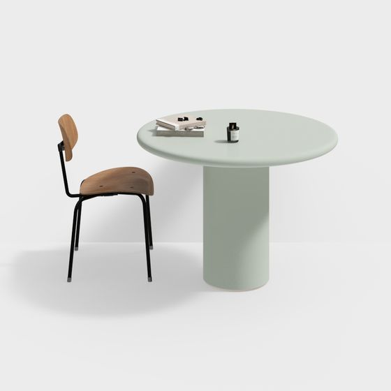 Modern Round Table and Chair 3D model
