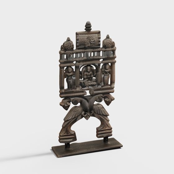 Intricate Low-Poly Architectural Element 3D Model