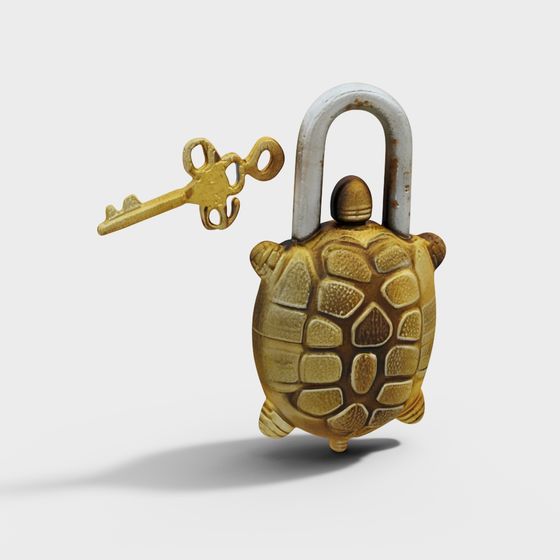 Charming Turtle Padlock 3D model for Creative Projects