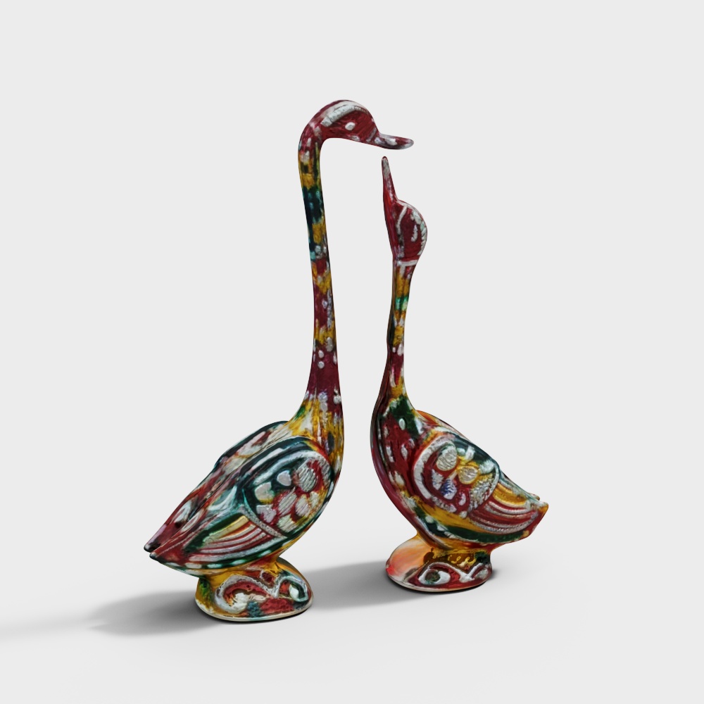 Swan Multicolour Metal Figurine