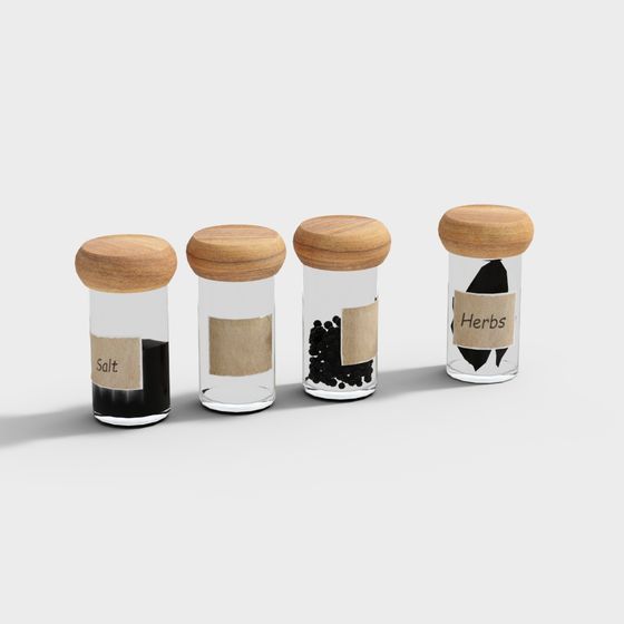 Elegant Spice Jar Set 3D model