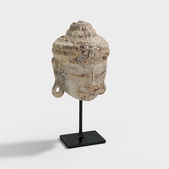 Intricate Buddha Head 3D model for Artistic Projects